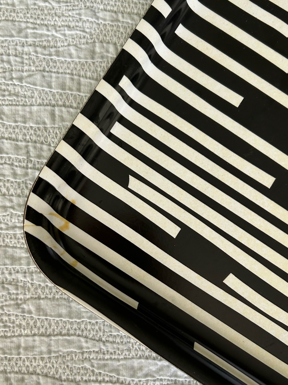 IKEA-Set of 2 Black & White Striped Serving Trays - Picture 4 of 6